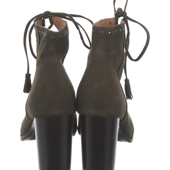 Frye suede Women's Olive Lace-Up Heeled BootiesSize 8 - Picture 4 of 12